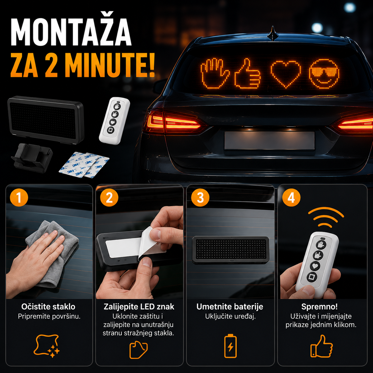 Interaktivni LED Znak za Auto