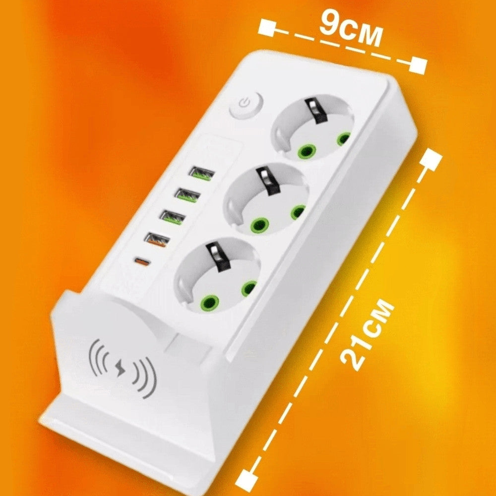 Produžni kabel s Bežičnim punjenjem, 4xUSB, Type-C