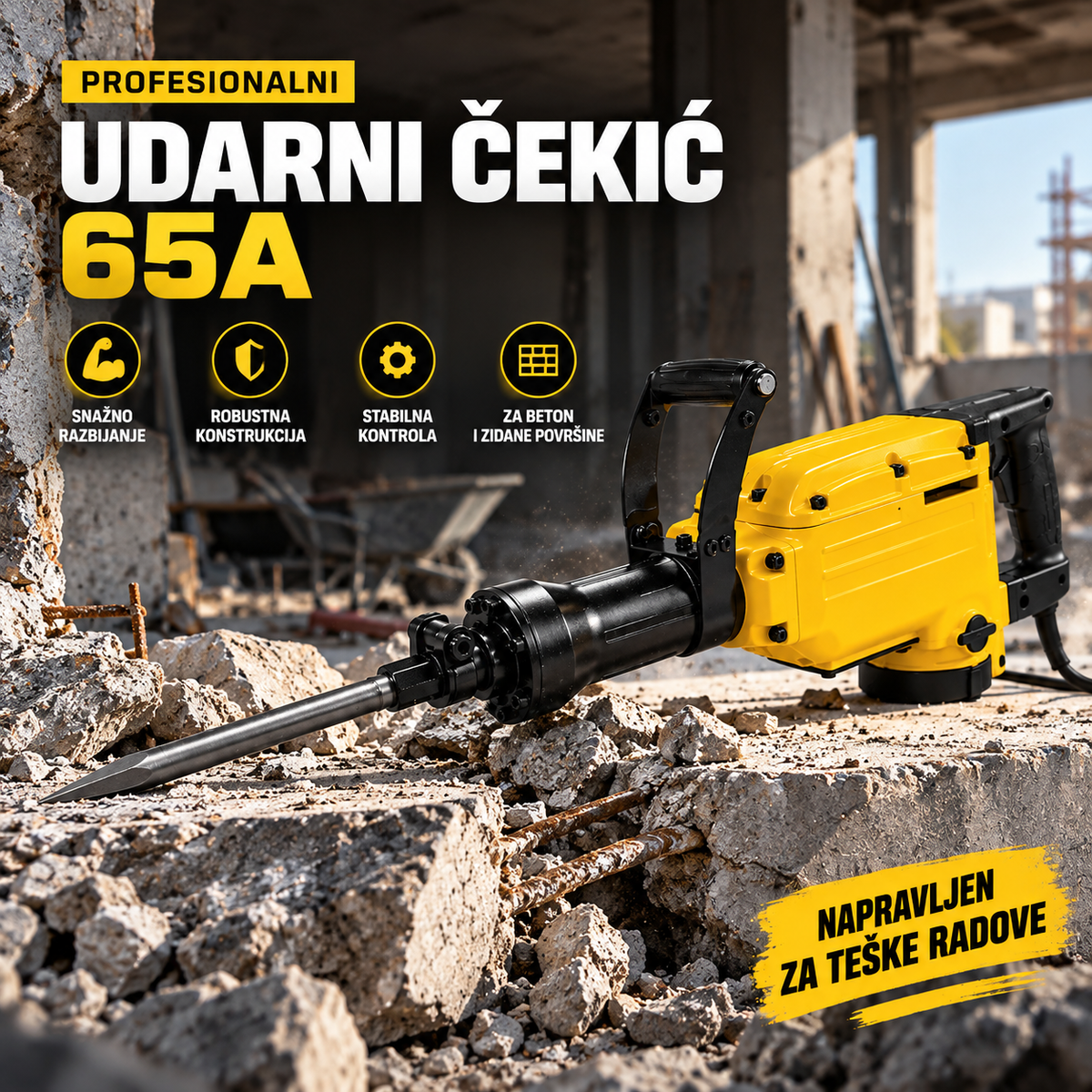Profesionalni Udarni Čekić za Rušenje 65A