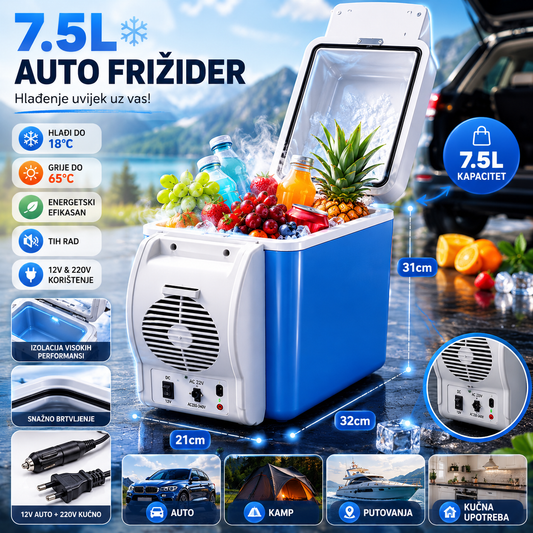 Prenosivi Mini Frižider za Auto 2u1