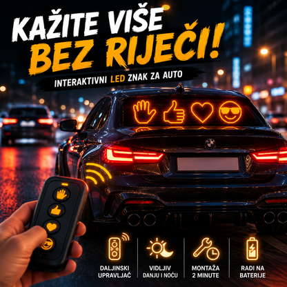 Interaktivni LED Znak za Auto