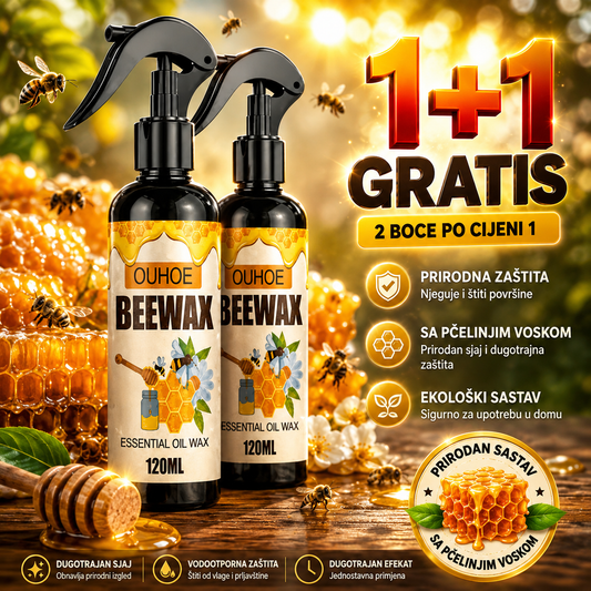Sprej za Poliranje Drvenih Površina od Pčelinjeg Voska 120ml (1+1 GRATIS)