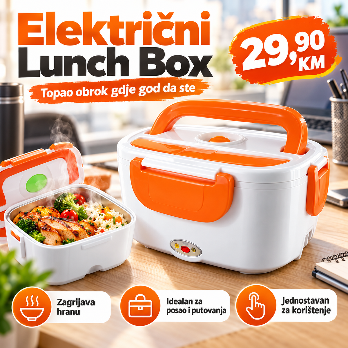 Električni Lunch Box – Prijenosna Posuda za Zagrijavanje Hrane