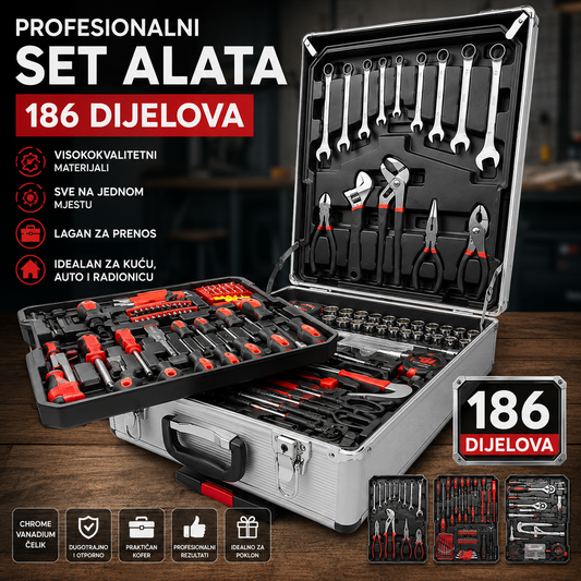 Profesionalni set alata u koferu - 186 dijelova