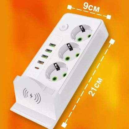 Produžni kabel s Bežičnim punjenjem, 4xUSB, Type-C