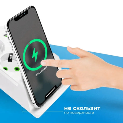 Produžni kabel s Bežičnim punjenjem, 4xUSB, Type-C