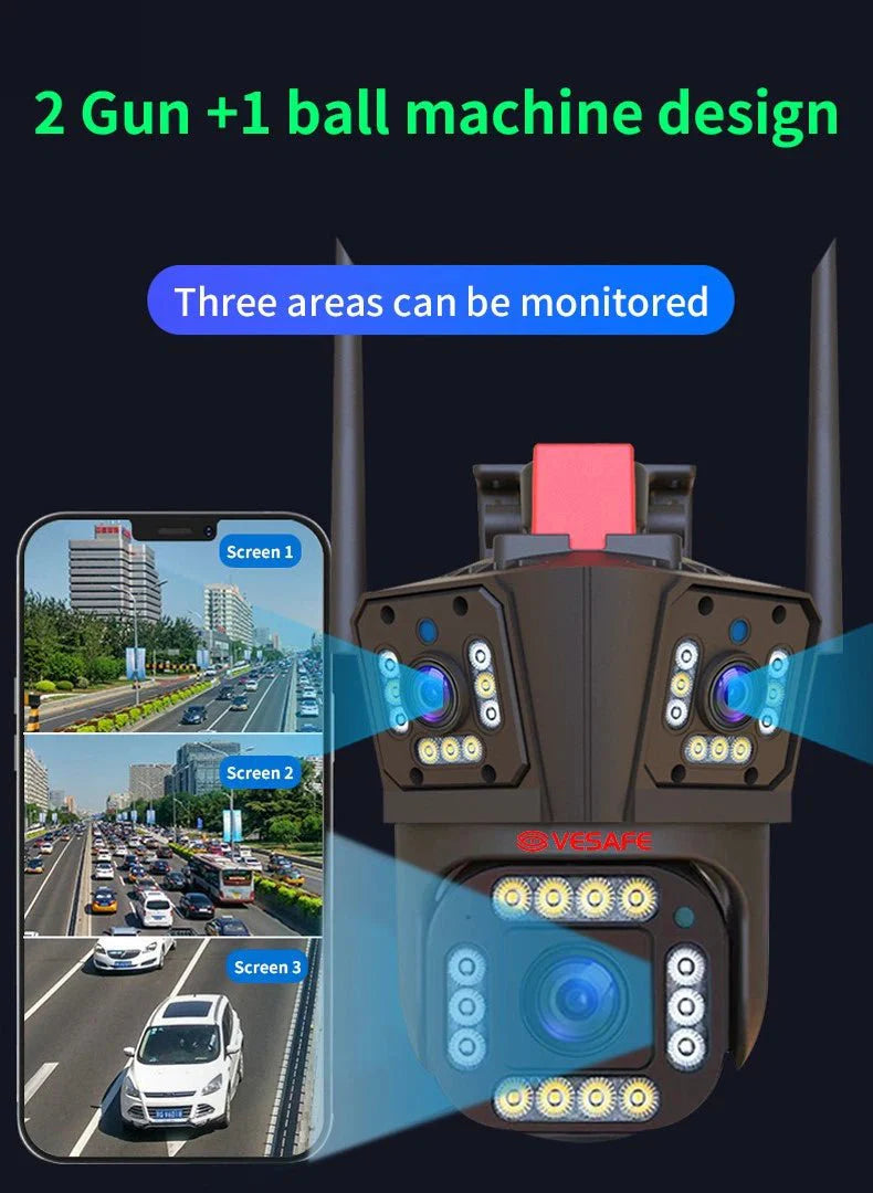 Trostruka CCTV PTZ IP Kamera 12MP