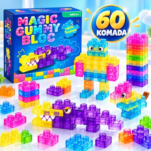 Magic Gummy Blocks – Kreativni Set od 60 Kockica