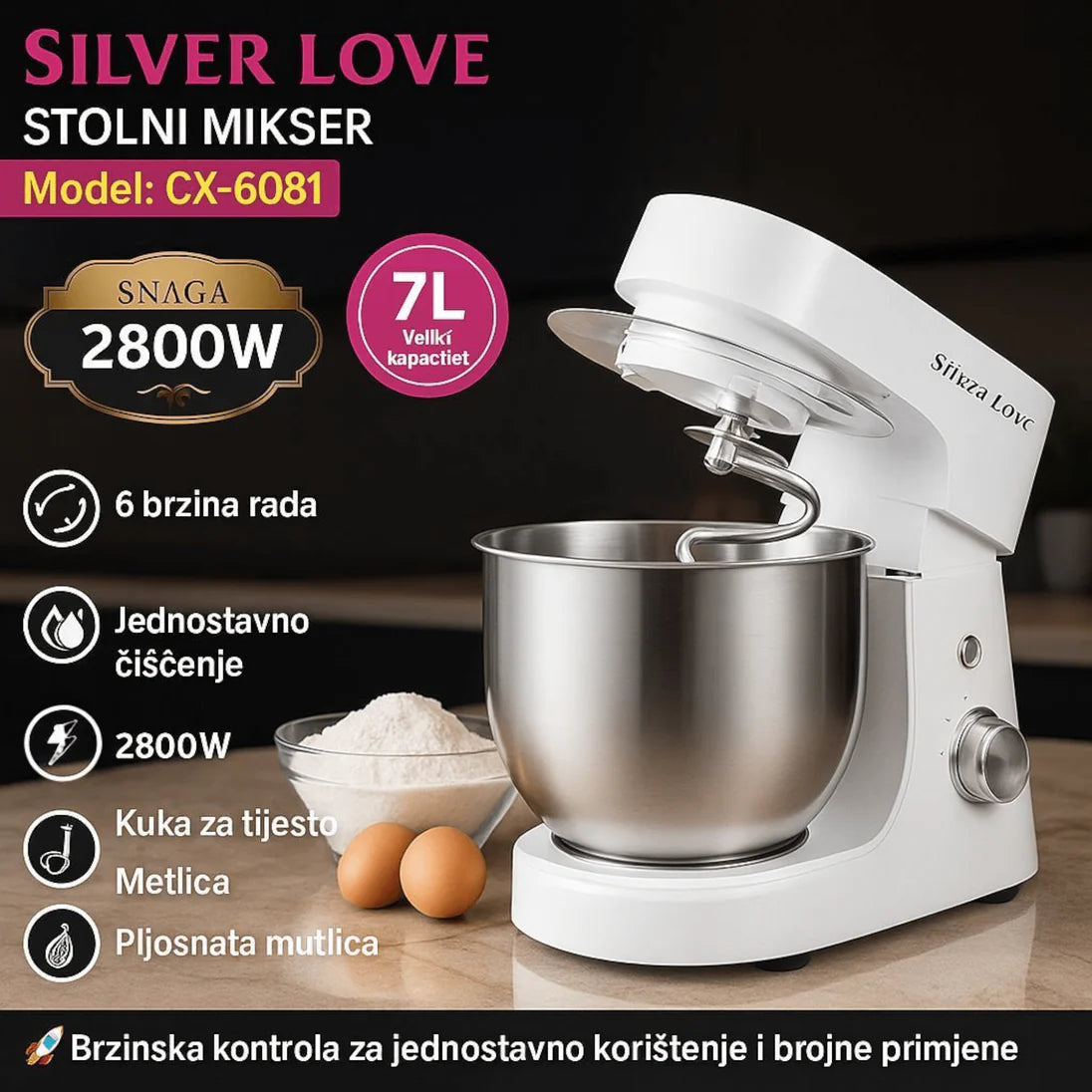 Stolni Mikser Silver Love CH-6081