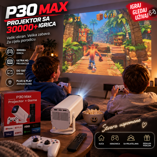 P30 MAX Android Projektor i Retro Konzola