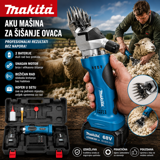 Profesionalna Aku Mašina za Šišanje Ovaca + 2 Baterije