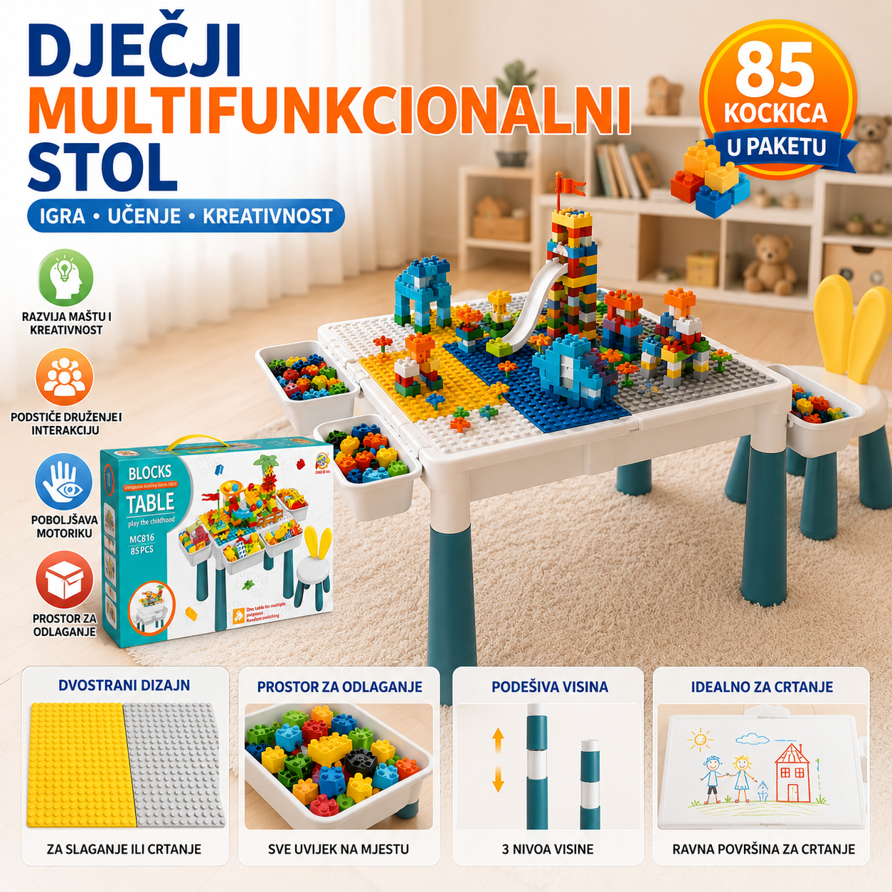 Dječji multifunkcionalni stol