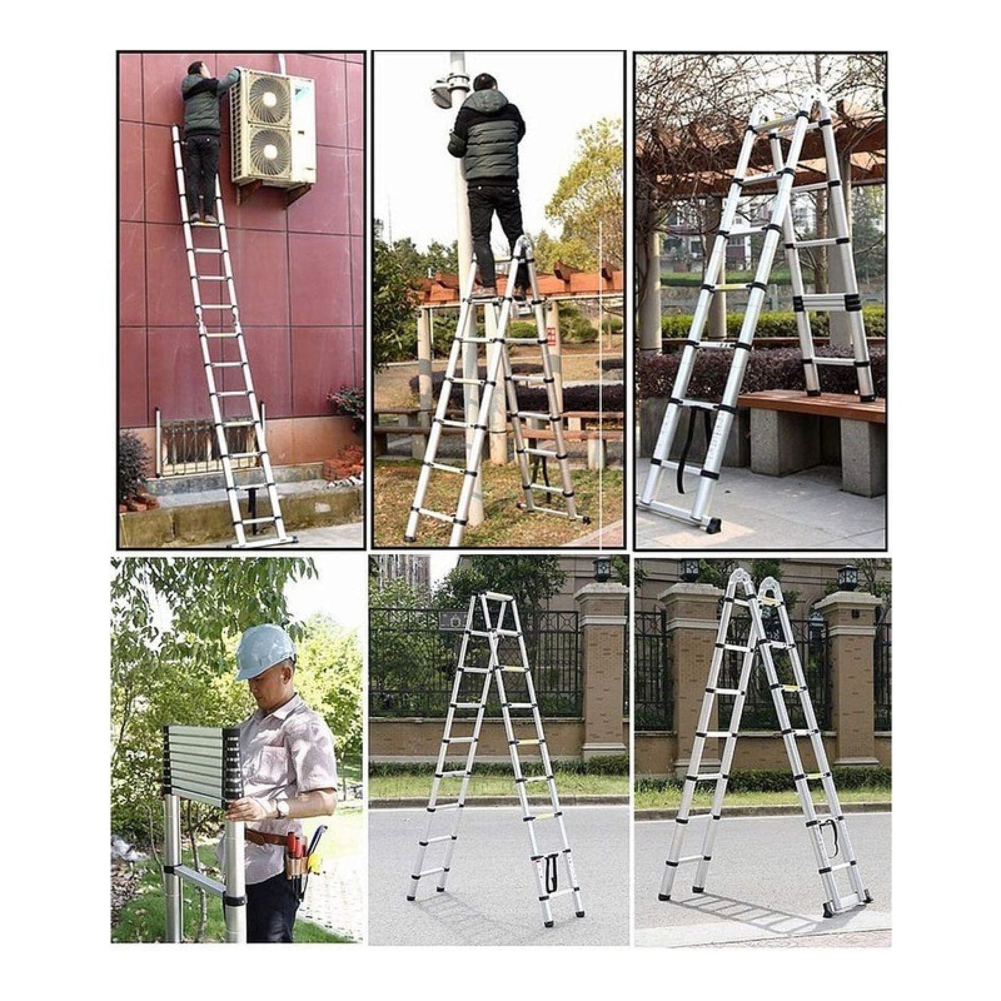 Aluminijske dvodijelne teleskopske ljestve – 1,9 m