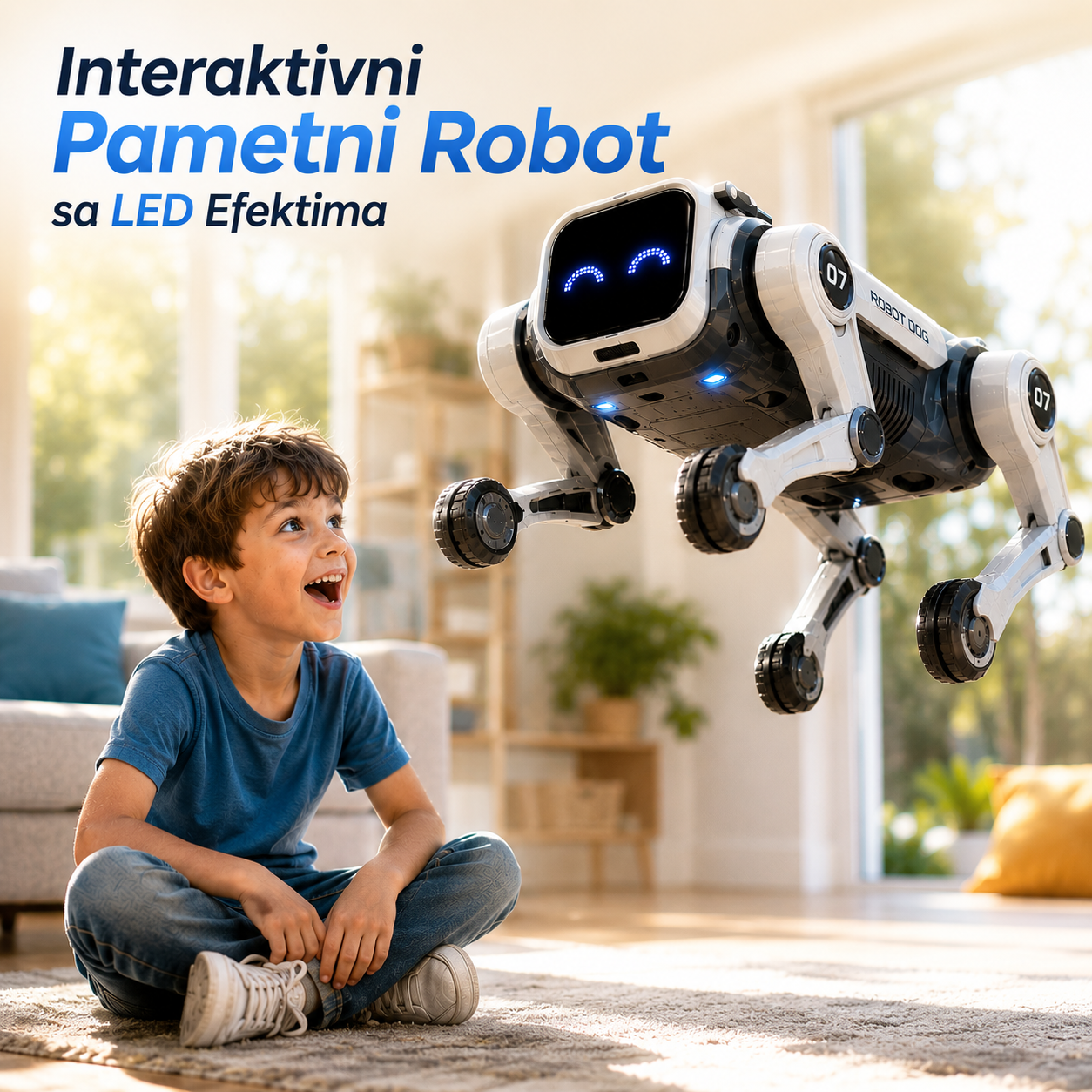 Interaktivni Pametni Robot sa LED Efektima